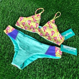New NWT Maylana Swim Bikini Set Top Bottom Beach